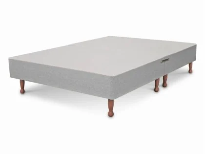 Clearance - Deluxe Universal 4ft6 Double Low Divan Base on 8 inch Wooden Legs in Linosa Cream Clearance - Deluxe Universal 4ft6 Double Low Divan Base on 8 inch Wooden Legs in Linosa Cream