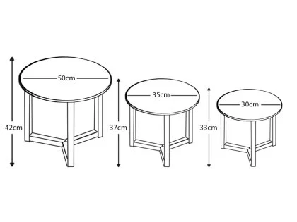 LPD Stow Oak Round Nest Of 3 Tables LPD Stow Oak Round Nest Of 3 Tables