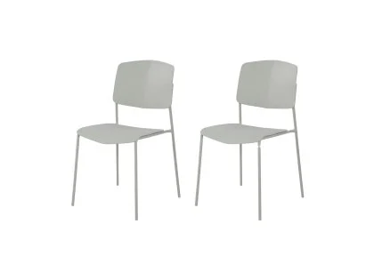 Core Academy Set of 2 Light Grey Plastic Dining Chairs Core Academy Set of 2 Light Grey Plastic Dining Chairs