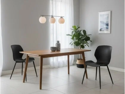 Core Carnaby Set of 2 Black Plastic Dining Chairs Core Carnaby Set of 2 Black Plastic Dining Chairs