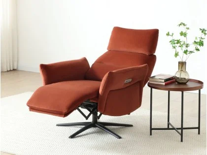 Kyoto Austin Burnt Orange Velvet Fabric Power Recliner Chair Kyoto Austin Burnt Orange Velvet Fabric Power Recliner Chair