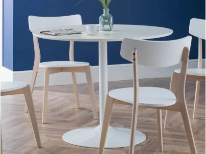 Clearance - Julian Bowen Blanco 100cm White Dining Table Clearance - Julian Bowen Blanco 100cm White Dining Table