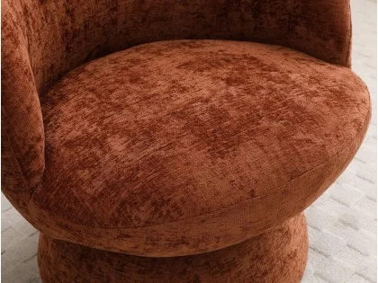 Kyoto Tulip Terracotta Chenille Fabric Swivel Chair Kyoto Tulip Terracotta Chenille Fabric Swivel Chair