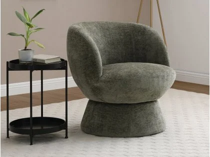 Kyoto Tulip Olive Chenille Fabric Swivel Chair Kyoto Tulip Olive Chenille Fabric Swivel Chair