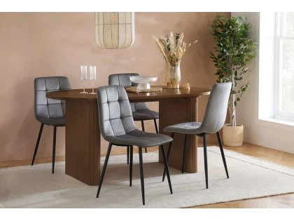 Birlea Axel Walnut 160cm Dining Table & 4 Chair Set Birlea Axel Walnut 160cm Dining Table & 4 Chair Set