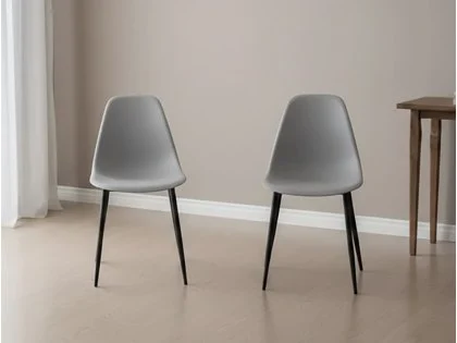 Core Aspen Curve Chair Set of 2 Grey Plastic Seats Core Aspen Curve Chair Set of 2 Grey Plastic Seats