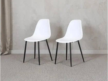 Core Aspen Curve Chair Set of 2 White Plastic Seats Core Aspen Curve Chair Set of 2 White Plastic Seats
