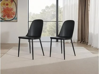 Core Aspen Duo Chair Set of 2 Black Plastic Seats Core Aspen Duo Chair Set of 2 Black Plastic Seats