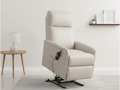 Julian Bowen Helena Single Motor Pebble Faux Leather Riser Recliner Chair Julian Bowen Helena Single Motor Pebble Faux Leather Riser Recliner Chair