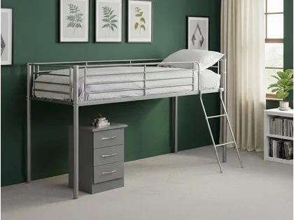 Seconique Kora Silver Metal Mid Sleeper Bed Frame Seconique Kora Silver Metal Mid Sleeper Bed Frame