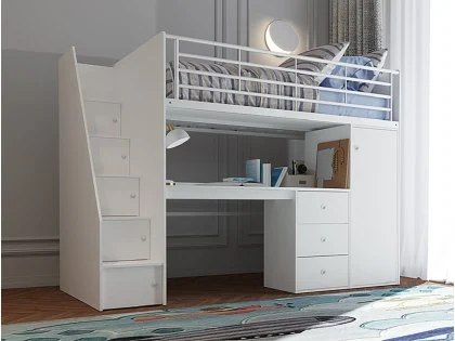 Flintshire Dakota White Wooden High Sleeper Bed Flintshire Dakota White Wooden High Sleeper Bed