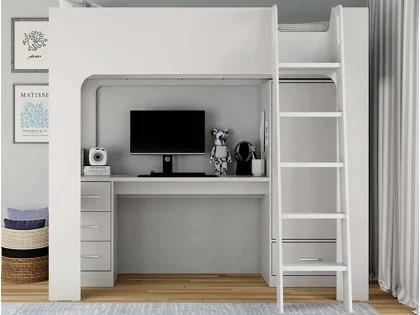 Flintshire Eden Grey Wooden High Sleeper Bed Flintshire Eden Grey Wooden High Sleeper Bed