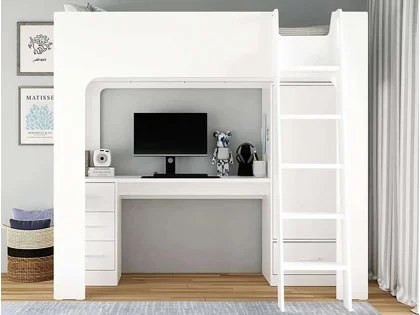 Flintshire Eden White Wooden High Sleeper Bed Flintshire Eden White Wooden High Sleeper Bed