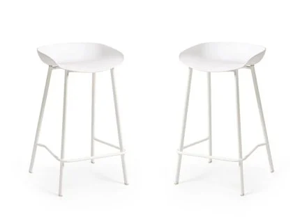 Clearance - Julian Bowen Renzo Set of 2 White Bar Stools Clearance - Julian Bowen Renzo Set of 2 White Bar Stools