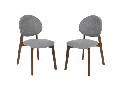 Julian Bowen Artemis Walnut and Grey Fabric Set of 2 Dining Chairs Julian Bowen Artemis Walnut and Grey Fabric Set of 2 Dining Chairs