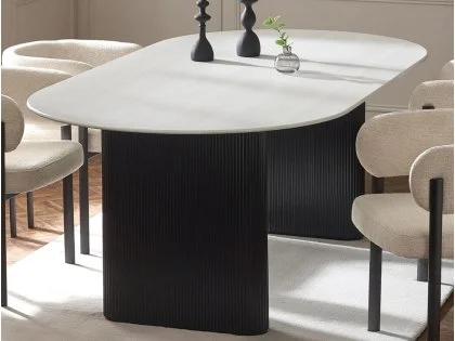 Julian Bowen Bolivia 220cm White Marble Dining Table Julian Bowen Bolivia 220cm White Marble Dining Table