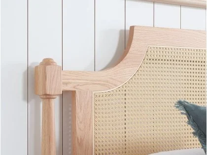 Clearance - Birlea Geneva Rattan and Oak 5ft King Size Wooden Bed Frame Clearance - Birlea Geneva Rattan and Oak 5ft King Size Wooden Bed Frame