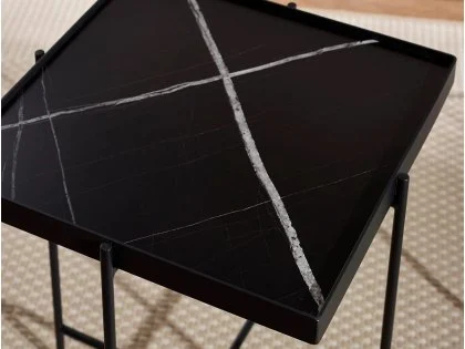 Julian Bowen Celia Black and White Marble Lamp Table Julian Bowen Celia Black and White Marble Lamp Table