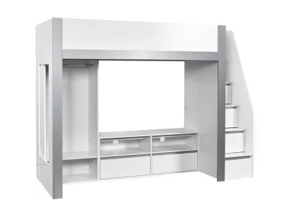 Julian Bowen Gaia White and Silver Wooden High Sleeper Bed Julian Bowen Gaia White and Silver Wooden High Sleeper Bed