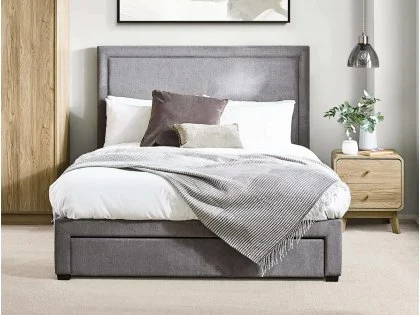 Julian Bowen Mayfair 4 Drawer Storage Grey Fabric Bed Frame Julian Bowen Mayfair 4 Drawer Storage Grey Fabric Bed Frame