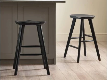 Julian Bowen Mulu Black Wooden Set of 2 Bar Stools Julian Bowen Mulu Black Wooden Set of 2 Bar Stools