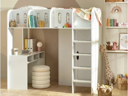 Julian Bowen Vision White Wooden High Sleeper Bed Julian Bowen Vision White Wooden High Sleeper Bed