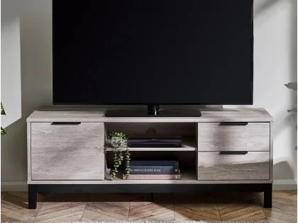 Clearance - Julian Bowen Bali Grey Oak 1 Door 2 Drawer TV Cabinet Clearance - Julian Bowen Bali Grey Oak 1 Door 2 Drawer TV Cabinet