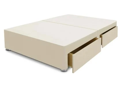 Clearance - Willow & Eve 4ft Small Double Divan Base in Faux Suede Sand Clearance - Willow & Eve 4ft Small Double Divan Base in Faux Suede Sand