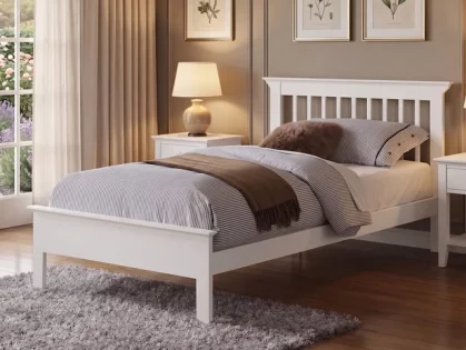 Flintshire Pentre White Wooden Bed Frame Flintshire Pentre White Wooden Bed Frame