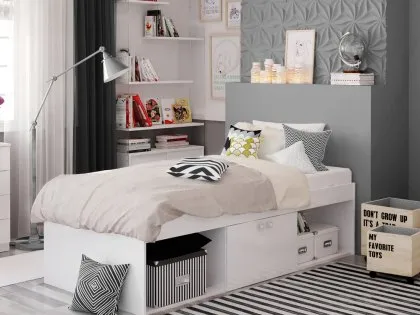 Kidsaw Low White Cabin Bed Frame Kidsaw Low White Cabin Bed Frame