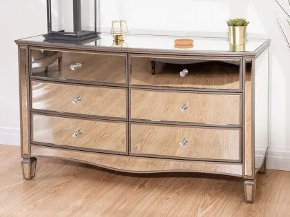Birlea Elysee 6 Drawer Mirrored Chest of Drawers (Assembled) Birlea Elysee 6 Drawer Mirrored Chest of Drawers (Assembled)