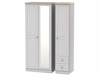 Welcome Vienna 3 Door 2 Drawer Mirrored Triple Wardrobe (Assembled) Welcome Vienna 3 Door 2 Drawer Mirrored Triple Wardrobe (Assembled)