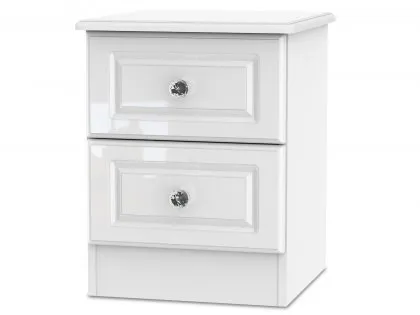 Welcome Balmoral White High Gloss 2 Drawer Small Bedside Table (Assembled) Welcome Balmoral White High Gloss 2 Drawer Small Bedside Table (Assembled)