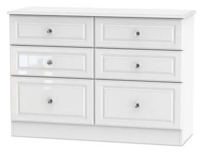 Welcome Balmoral White High Gloss 6 Drawer Midi Chest of Drawers (Assembled) Welcome Balmoral White High Gloss 6 Drawer Midi Chest of Drawers (Assembled)
