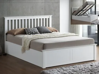 Bedmaster Malmo White Wooden Ottoman Bed Frame Bedmaster Malmo White Wooden Ottoman Bed Frame