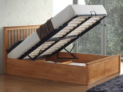 Bedmaster Malmo 5ft King Size Oak Wooden Ottoman Bed Frame