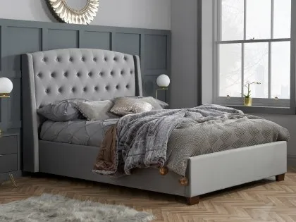 Birlea Balmoral Grey Velvet Fabric Bed Frame Birlea Balmoral Grey Velvet Fabric Bed Frame