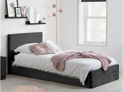 Birlea Berlin Black Crushed Velvet Glitz Fabric Ottoman Bed Frame Birlea Berlin Black Crushed Velvet Glitz Fabric Ottoman Bed Frame