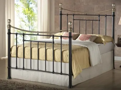 Birlea Bronte Black and Antique Brass Metal Bed Frame Birlea Bronte Black and Antique Brass Metal Bed Frame