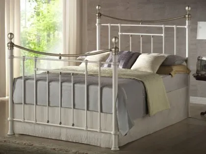 Birlea Bronte Cream and Antique Brass Metal Bed Frame Birlea Bronte Cream and Antique Brass Metal Bed Frame