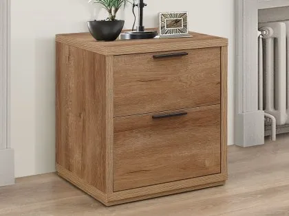 Birlea Stockwell Rustic Oak 2 Drawer Small Bedside Table Birlea Stockwell Rustic Oak 2 Drawer Small Bedside Table