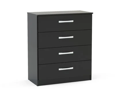 Birlea Lynx Black High Gloss 4 Drawer Chest of Drawers Birlea Lynx Black High Gloss 4 Drawer Chest of Drawers