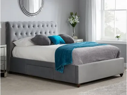 Birlea Marlow Grey Fabric 2 Drawer Storage Bed Frame Birlea Marlow Grey Fabric 2 Drawer Storage Bed Frame