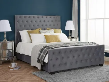 Birlea Marquis Grey Velvet Fabric Bed Frame Birlea Marquis Grey Velvet Fabric Bed Frame