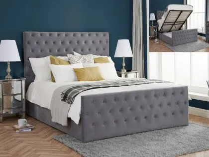 Birlea Marquis Grey Velvet Fabric Ottoman Bed Frame Birlea Marquis Grey Velvet Fabric Ottoman Bed Frame