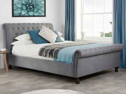 Birlea Opulence Grey Velvet Fabric Bed Frame Birlea Opulence Grey Velvet Fabric Bed Frame