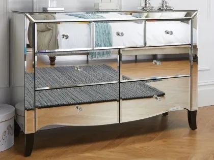 Birlea Palermo 3 Over 4 Drawer Mirrored Chest of Drawers (Assembled) Birlea Palermo 3 Over 4 Drawer Mirrored Chest of Drawers (Assembled)