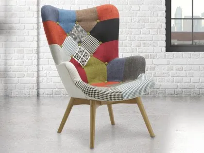 Birlea Sloane Patchwork Fabric Chair Birlea Sloane Patchwork Fabric Chair