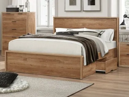Birlea Stockwell Rustic Oak 2 Drawer Bed Frame Birlea Stockwell Rustic Oak 2 Drawer Bed Frame