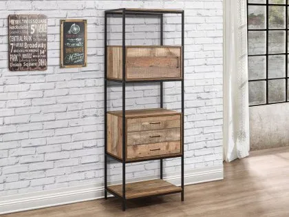Birlea Urban Rustic 3 Drawer Shelving Unit Birlea Urban Rustic 3 Drawer Shelving Unit